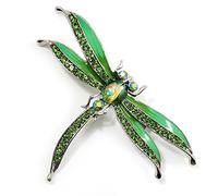Salad Green Enamel Dragonfly Brooch