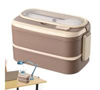 Salad Lunch Container, Lunch Box Container | Large Capacity Double Layer Salad Container | Stackable Lunch Container with Handle for Dinner at Work Picnic Ecol