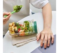 Salad Pod Jar Container With Side Opening,The Original Salad Pod With Fork, Portable Salad Container, Snack Box With Lid, Suitable For Home, Outdoor, Travel And Party (1PCS)