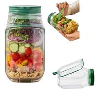 Salad Pod Jar, Vertical Layering Salad Pod Bowl Design, Salad Containers Plastic Interval Salad Box Crisper Container Portable Fresh Storage for Lunch Fruit
