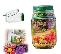 Salad Pod Jar, Vertical Layering Salad Pod Built-in Bowl Design, Fresh Salads Bowl, Leak Proof Sauce Dressing Case with Lids for Meal Prep, Portable Leakproof Salads Containers