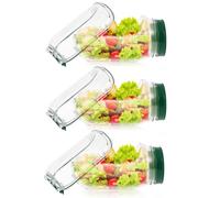Salad Pod Jar Vertical Layering Salad Pod Portable Salads Container Side Open with Leakproof Lid Meal Prep Jar Dishwasher Safe Vegetable Container for Home Outdoor Travel Camping Party (3pcs Green)
