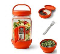 Salad Pod Mason Jar Salad Container, 2026 New Upgrade Salads Pod Container, Reusable Portable Lunch Containers for Work, Office, Picnic, Travel