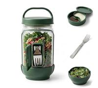 Salad Pod Mason Jar Salad Container, 2026 New Upgrade Salads Pod Container, Reusable Portable Lunch Containers for Work, Office, Picnic, Travel