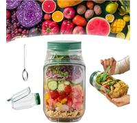 Salad Pod, Salad Container for Lunch with Dressing Container, Fresh Salads Bowl, Leakproof Salads Jars with Lids Meal Prep, Vertical Layering Lunchable Containers with Measurement Marks (1 PCS)