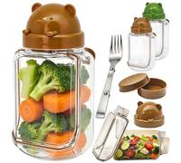Salad Pod Salad Jar with Side Opening & Dressing Cup, Leakproof BPA-Free Vertical Layered Salad Container for Lunch,Portable Meal Prep Bowl,Microwave & Dishwasher Safe for Fresh Salads Fruit On the Go