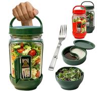 Salad Pod Salad Jar with Side Opening & Dressing Cup, Leakproof BPA-Free Vertical Layered Salad Container for Lunch,Portable Meal Prep Bowl,Microwave & Dishwasher Safe for Fresh Salads Fruit On the Go