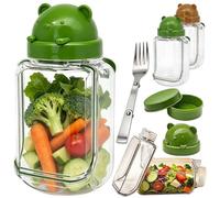 Salad Pod Salad Jar with Side Opening & Dressing Cup, Leakproof BPA-Free Vertical Layered Salad Container for Lunch,Portable Meal Prep Bowl,Microwave & Dishwasher Safe for Fresh Salads Fruit On the Go