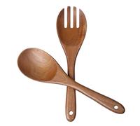 Salad Servers, 10.5 Inch Salad Spoon and Fork Set, Acacia Wood Salad Serving Utensils Set for Tossing, Mixing and Cooking