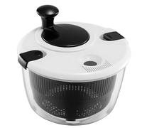 Salad Spinner 3.5 Litre - BPA-Free Plastic Lettuce Dryer & Vegetable Washer with Non-Slip Base, Dual Function Serving Bowl & Strainer - Easy One-Hand Operation for Healthy Eating (Black)