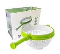 Salad Spinner, 3 Qt Vegetable Washer and Dryer, Large Straining Colander with Quick Drain Design for Lettuce, Spinach and Other Greens, Green Plastic, Ideal for Family Meals and Meal Prep