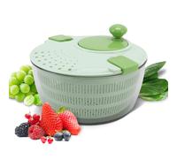 Salad Spinner, 4L Vegetable Dryer, Fruit Salad Drainer Bowl, PP Large Salad Spinner and Fruit Washer, Home Kitchen Large Salad Spinner 9.6 X 6.5in (Green)