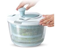 Salad Spinner 5L Manual Hand Crank, Lettuce Dryer Spinner, Vegetable Washer Drain Basket, Dewatering Kitchen Tool for Healthy Eating, Cooking, Meal Prep, Picnic, Home, 9.92x8.54x7.28 inches