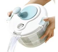 Salad spinner 5L manual with hand crank mechanism for efficient washing, fruit and vegetable spinners quiet for kitchen and picnic, vegetable spinner approx. 25x21.5x18.5cm fresh preparation