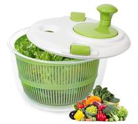 Salad Spinner 5L Salad Washer and Spinner, Household Fruit Drainer Salad Dryer, Lettuce Spinner with Vegetable Washing Basket and Serving Bowl