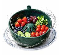 Salad Spinner Bowl, Fruit and Vegetable Washer with Drain (Green)