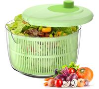 Salad Spinner Large Salad Washer and Spinner, 5.2L Lettuce Spinner with Vegetable Washing Basket and Serving Bowl, Household Fruit Drainer Salad Dryer