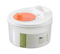 Salad Spinner Lettuce Dryer, Holds 3.2QT or 5.3QT, One-handed Easy Press Large Vegetable Dryer Salad Mixer with Comfortable Retractable Pusher & Brake Button for Greens, Berries, Fruits (orange, 3L)