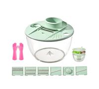Salad Spinner Lettuc Fruit Cleaner Bowl Grater with Container Lid Vegetable Dryer Grater with Large Mixing Bowl,Kitchen Gadget Set,Slicer Shredder Compact Storage Manual Food Processor(C)