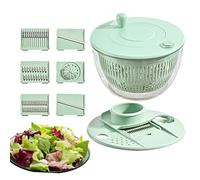 Salad Spinner - Manual Countertop Leaf Dryer, Large Capacity Vegetable Washer | Transparent Rotating Bowl for Crisp Lettuce, Fresh Cleaning, Fruit Rinsing, Kitchen Meal Prep Gadget