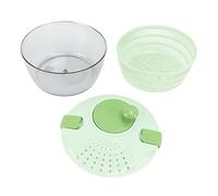 Salad Spinner Plastic, Rotatable Veggie Washer for Kitchen, Fast Mixing Vegetable and Fruit Dryer with Lid Funnel, Time Saving Salad Dehydrator for Crisp Lettuce (Green)
