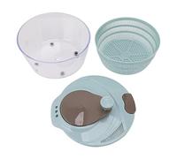 Salad Spinner Plastic, Rotatable Veggie Washer for Kitchen, Fast Mixing Vegetable and Fruit Dryer with Lid Funnel, Time Saving Salad Dehydrator for Crisp Lettuce (Blue)