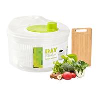 Salad Spinner, Salad Spinner Small, Clear Plastic Salad Spinner with Bamboo Chopping Board, Easily Deal with Lettuce Vegetables and Fruit