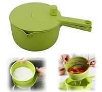Salad Spinner Small, Multipurpose Vegetable Washer Veg Drainer with Colander Basket + Non-Slip Base, BPA Free Salad Spinner Dryer Drainer for Home Kitchen Vegetable Fruit Drying