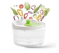 Salad Spinner Small Salad Washer and Lettuce Spinner, Fruit Washer for Efficient Salads Preparation and Food Washing, Household Fruit Drainer Salads Dryer, Green & Transparent 20.5 x 20.5 x 14.4 cm