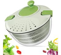Salad Spinner with Washing Basket & Serving Bowl, 4L PP Multifunction Fruit Washer Salads Spinners, Green Large Lettuce Drainer Colander, Easy to Clean Manual Household Vegetable Dryer (16.5x24.5cm)