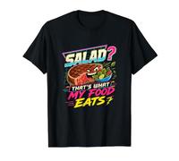 Salad? That's What My Food Eats Funny Meat Lover Value Graphic T-Shirt, Men, Black, XL
