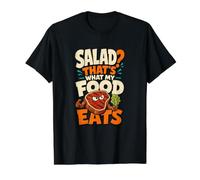Salad? That's What My Food Eats Funny Meat Lover Value Graphic T-Shirt, Men, Black, XL