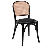 salado natural rattan bistro chair with black velvet seat