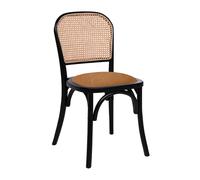 salado natural rattan bistro chair with gold velvet seat