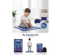 Salah Mat - Interactive Smart Educational Prayer Mat for Kids | 45x 28 inch Size | Perfect Ramadan & Eid Gift | Enhance Prayer Learning (Blue)