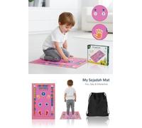 Salah Mat - Interactive Smart Educational Prayer Mat for Kids | 45x 28 inch Size | Perfect Ramadan & Eid Gift | Enhance Prayer Learning (Pink)