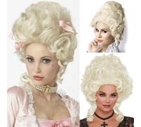 Salaibs Blonde 18th Wigs for Women Beehive Curly Queen Retro Wig Ladies Synthetic Halloween Party Cosplay Costume Hair Wigs