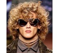 Salaibs Blonde Short Curly Wigs for Men Synthetic 70s 80s Afro Disco Wig Natural realistic Fluffy Male Hair Wig for Daily Party (Blonde)