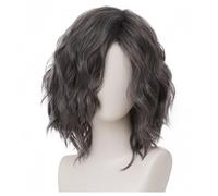 Salaibs Grey Short Mens Wig Synthetic Anime Gray Layered Natural Looking realistic Side Part Hair Wigs Cosplay Costume Wig Unisex