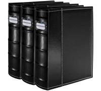 Salajory 3 Pack CD DVD Storage Binder with Zipper - Holds 168 Discs & 84 Booklet Pockets & 168 Tag Slots, High-end PU Leather Cover for Blu-ray Movies, Music CDs, Audio Disks, Portable Media Organizer