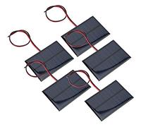 SALALIS 5pcs Solar Panel Module with High Conversion Efficiency for Solar Lawn Lights and Garden Projects Polycrystalline Silicon 5V 150mA 30cm Wire