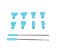 SALALIS Acrylic Pouring Stainless Steel Straw Blow Nozzles Set Colorful Crafting Tool for Art Creators and Enthusiasts 2 Straws 8 Nozzles for DIY Arts (Blue)