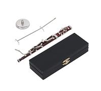 SALALIS Bassoon Instrument Model, Miniature Bassoon Replica with Stand and Case Mini Musical Instrument Model Dollhouse Model Mini Bassoon Home Ornament