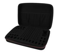 SALALIS Battery Organizer Storage Case Large Capacity Carrying Bag for AA AAA C D 9V Lithium Batteries with Tester Black 16.1x10.6in