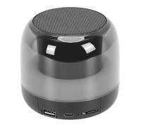SALALIS Bluetooth Speaker RGB Compact Wireless Sound System with True Stereo Pairing for Indoor Outdoor Use 82x94x94mm (Black)
