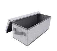 SALALIS CD Storage Box Set 2 Pcs Non Woven Durable Dust Proof Foldable Organizer for Media Collection 14.2x6.3x5.5 Inches (Gray White)