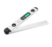 SALALIS Digital Angle Level Protractor Aluminum Alloy Tool for Woodworking 0-225° LCD Screen (Silver)