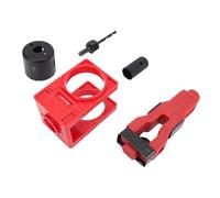 SALALIS Door Latch Mortise Tool Efficient Spherical Lock Installation Kit with Guide Template and Hole Saws for 1-3/4 1-3/8 Inch Thick Doors Red for Homeowners