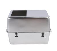 SALALIS Enclosed Stainless Steel Cat Litter Box Large Capacity Odor Blocking Top Entry Cat Toilet for Multiple Cats 23.43x15.55in