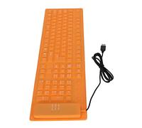 SALALIS Foldable Silicone Keyboard 108 Keys Waterproof, Mute Typing, Full Sealing Design for Dustproof and Washable (Orange)